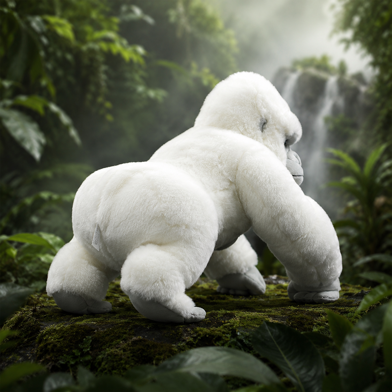 Realistic White Gorilla Plush