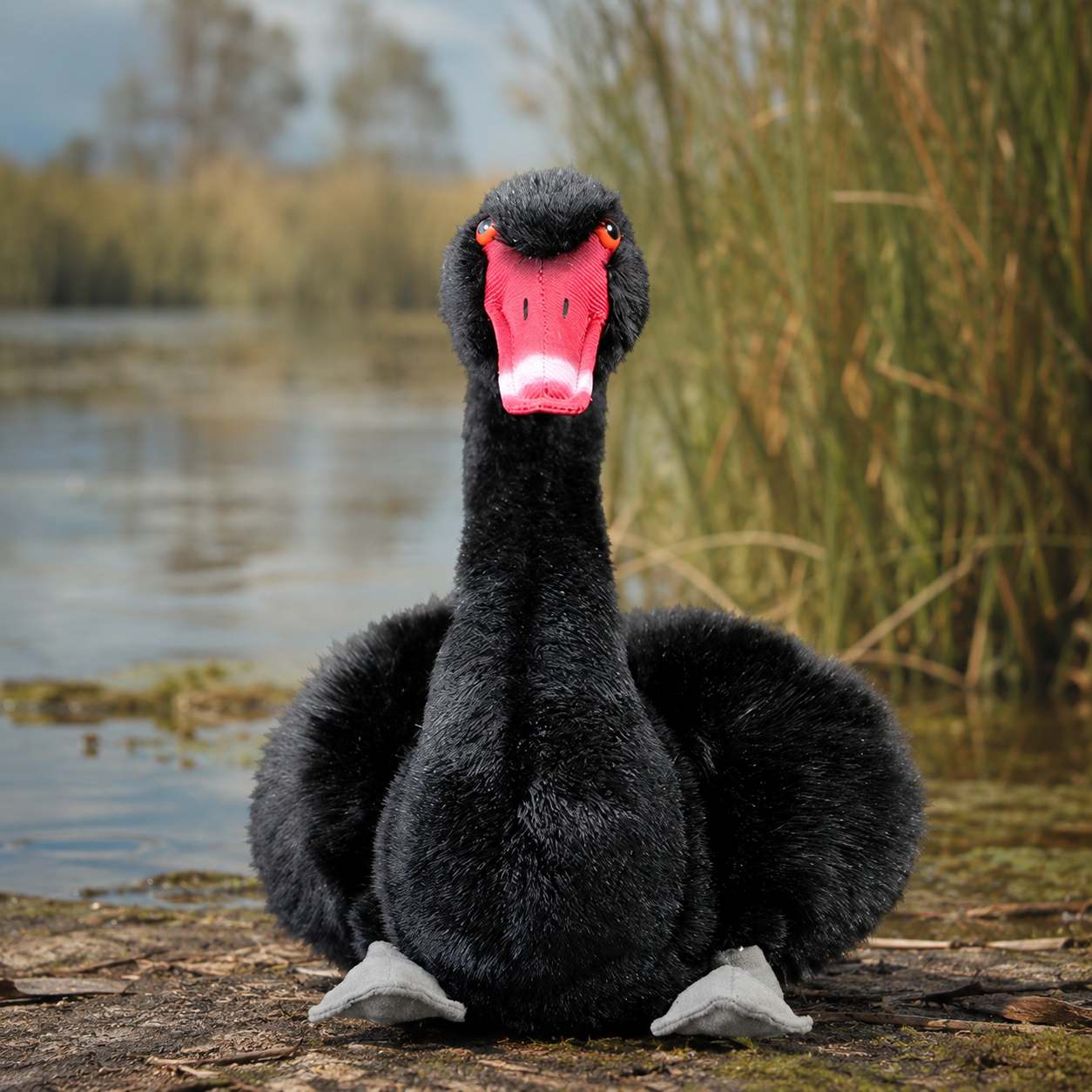 Realistic Black Swan Plush