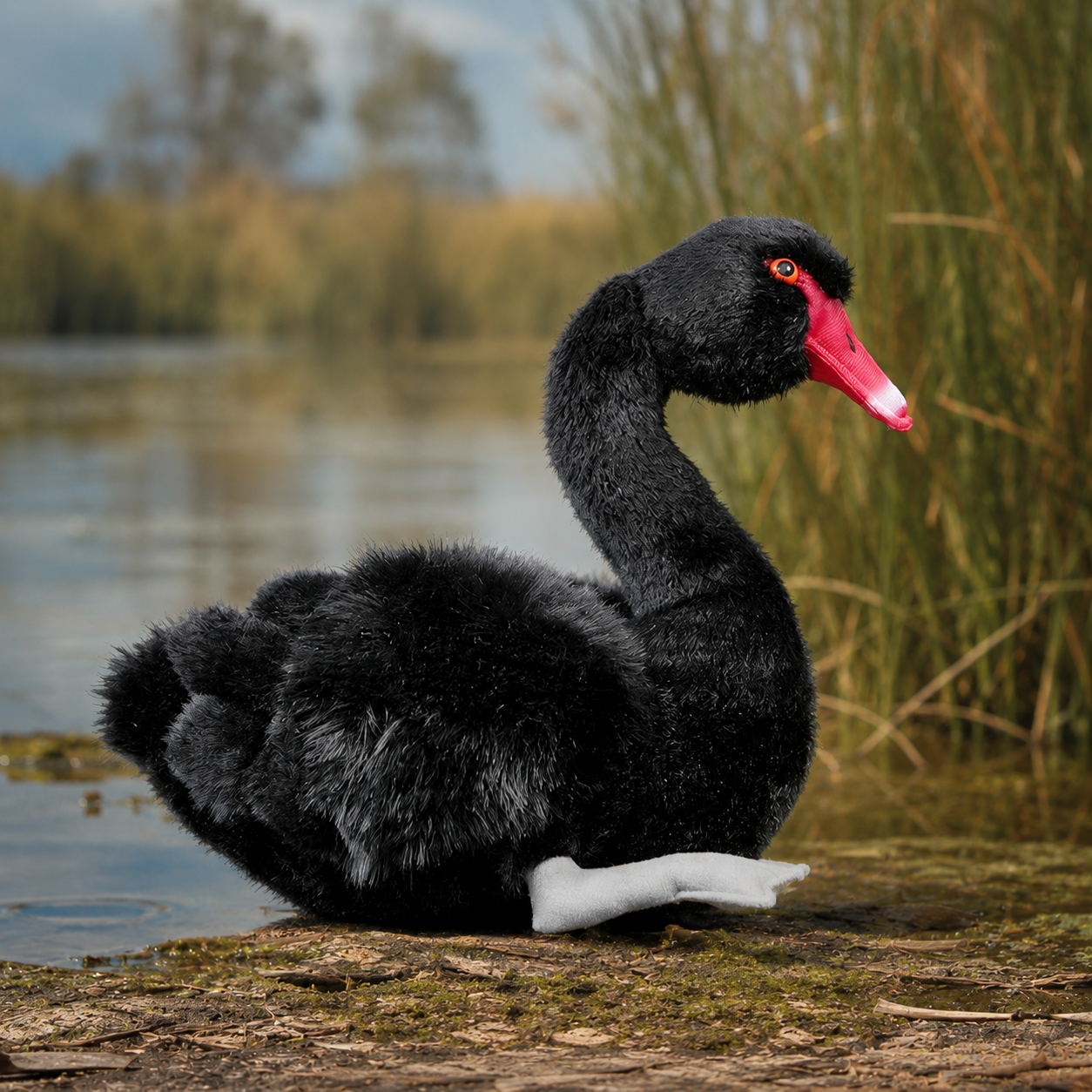 Realistic Black Swan Plush