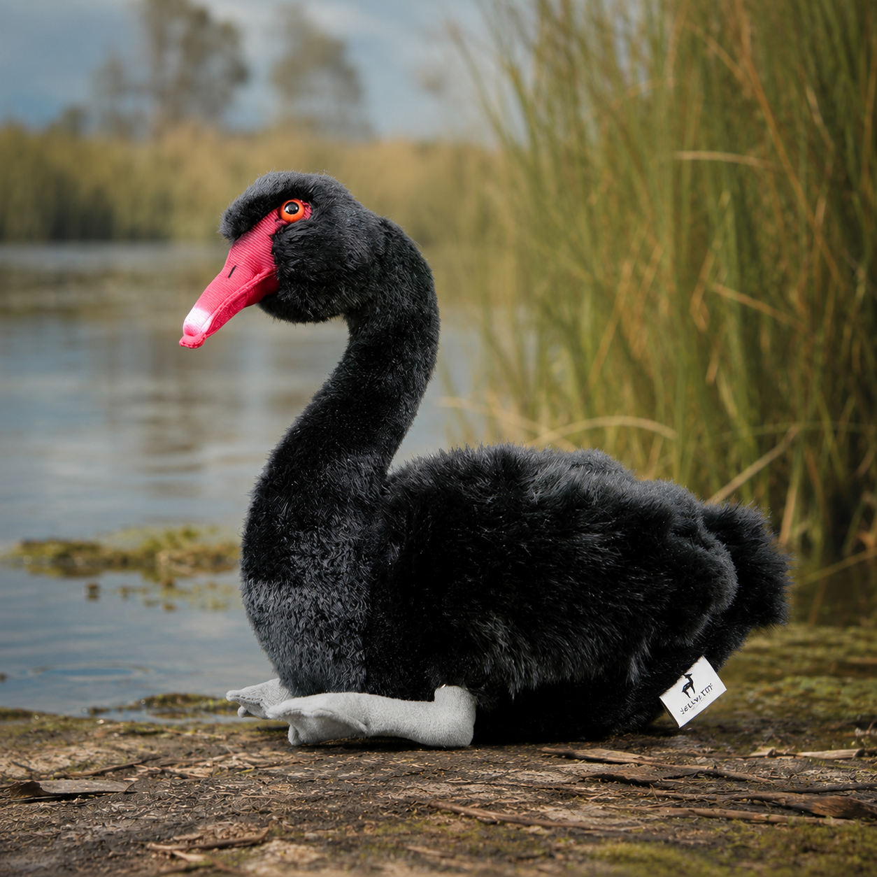 Realistic Black Swan Plush