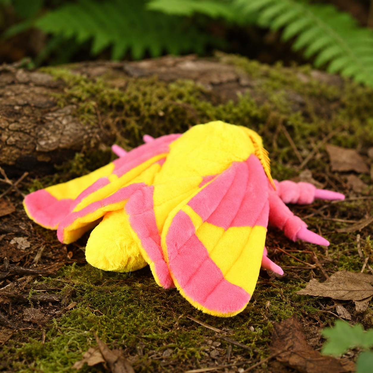 Realistic Pink Silk Moth Plush