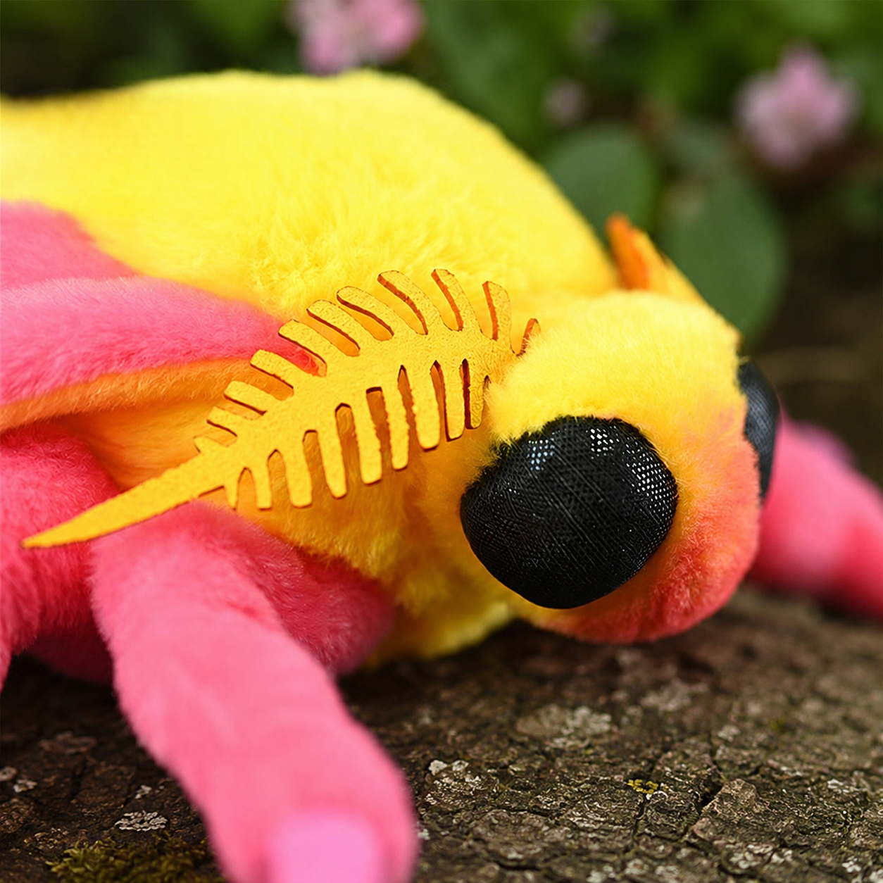 Realistic Pink Silk Moth Plush