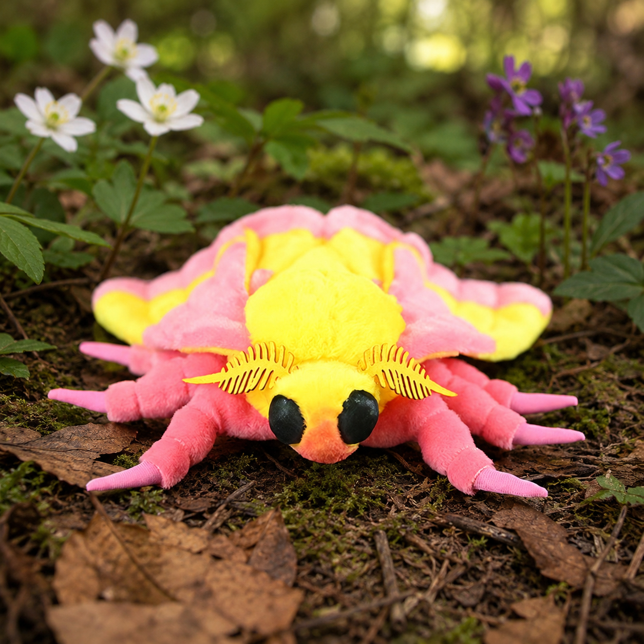 Realistic Pink Silk Moth Plush
