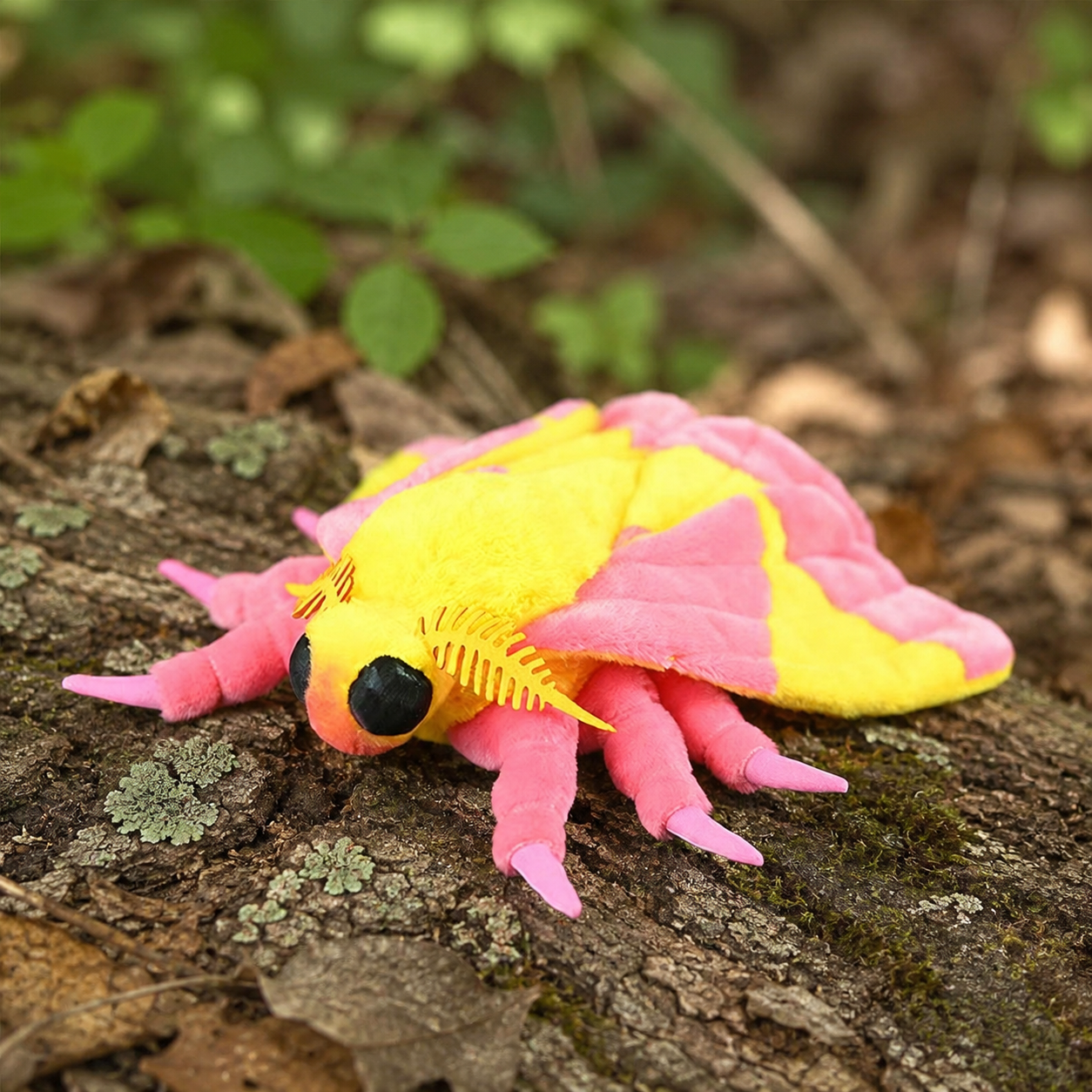 Realistic Pink Silk Moth Plush