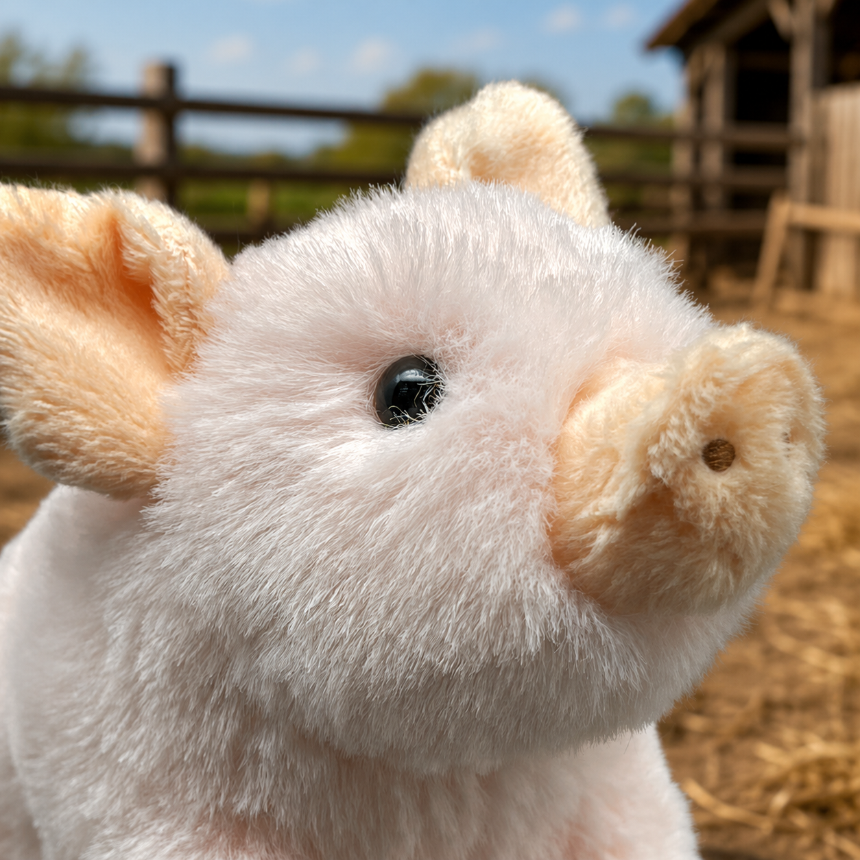 Realistic Fluffy Pig Plush