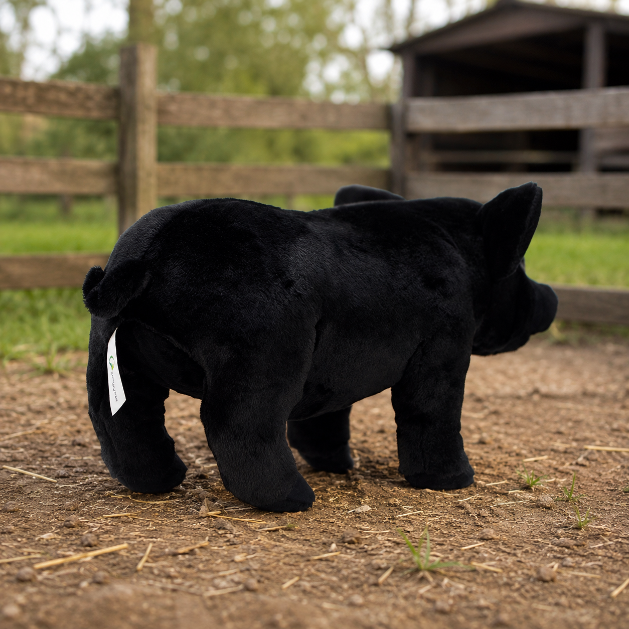 Realistic Black Pig Plush