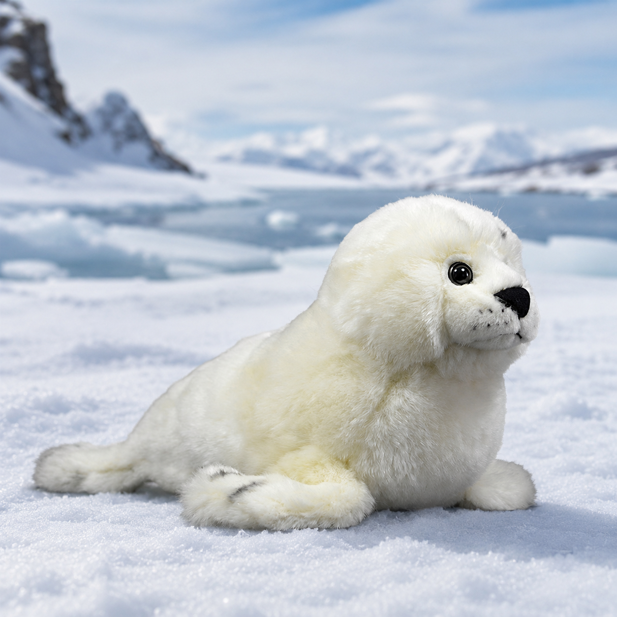 Realistic White Seal Plush