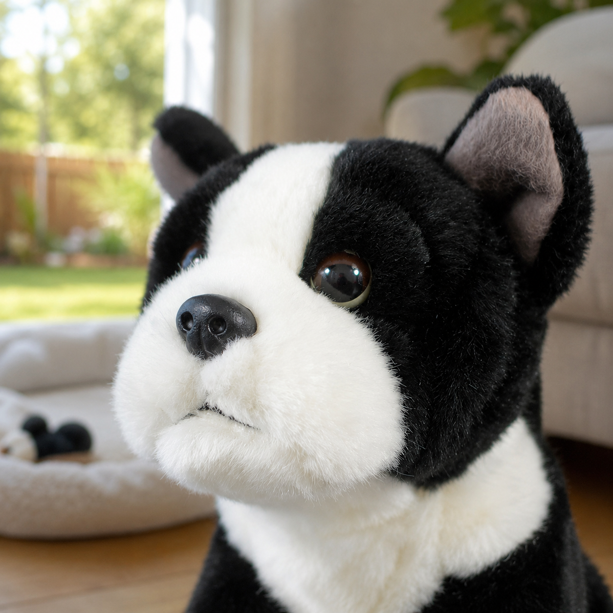 Realistic Boston Terrier Puppy Plush