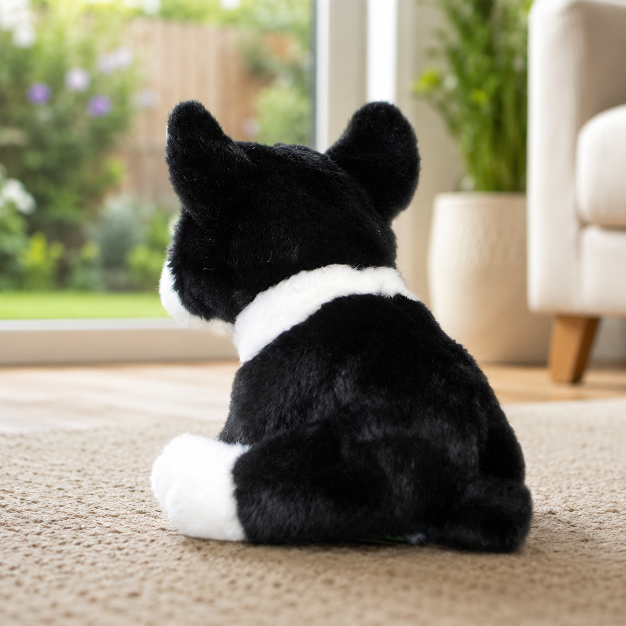 Realistic Boston Terrier Puppy Plush
