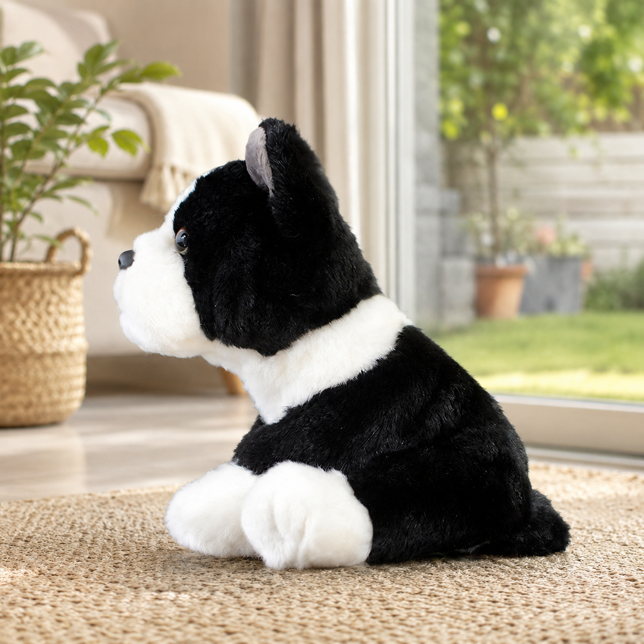 Realistic Boston Terrier Puppy Plush