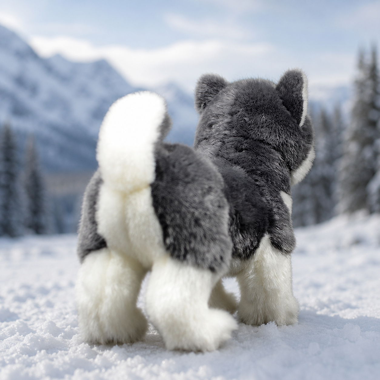Realistic Alaskan Malamute Dog Plush