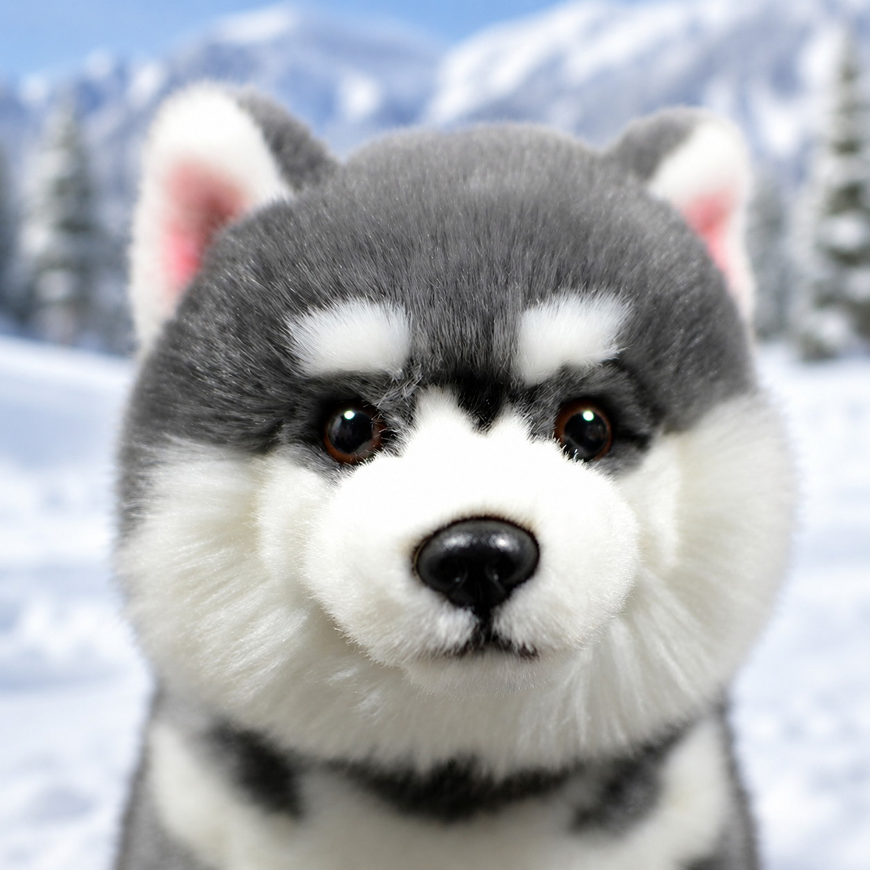 Realistic Alaskan Malamute Dog Plush