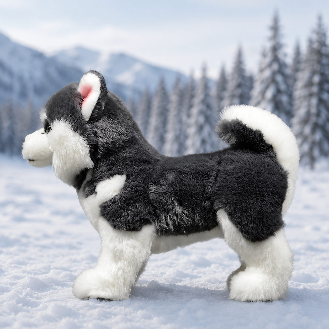 Realistic Alaskan Malamute Dog Plush