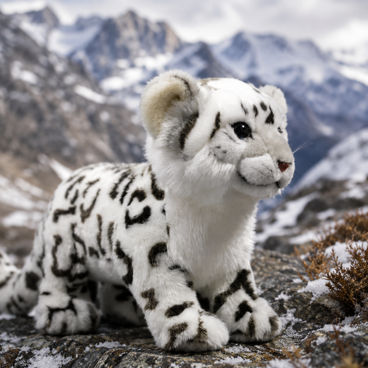 Realistic Baby Snow Leopard Plush