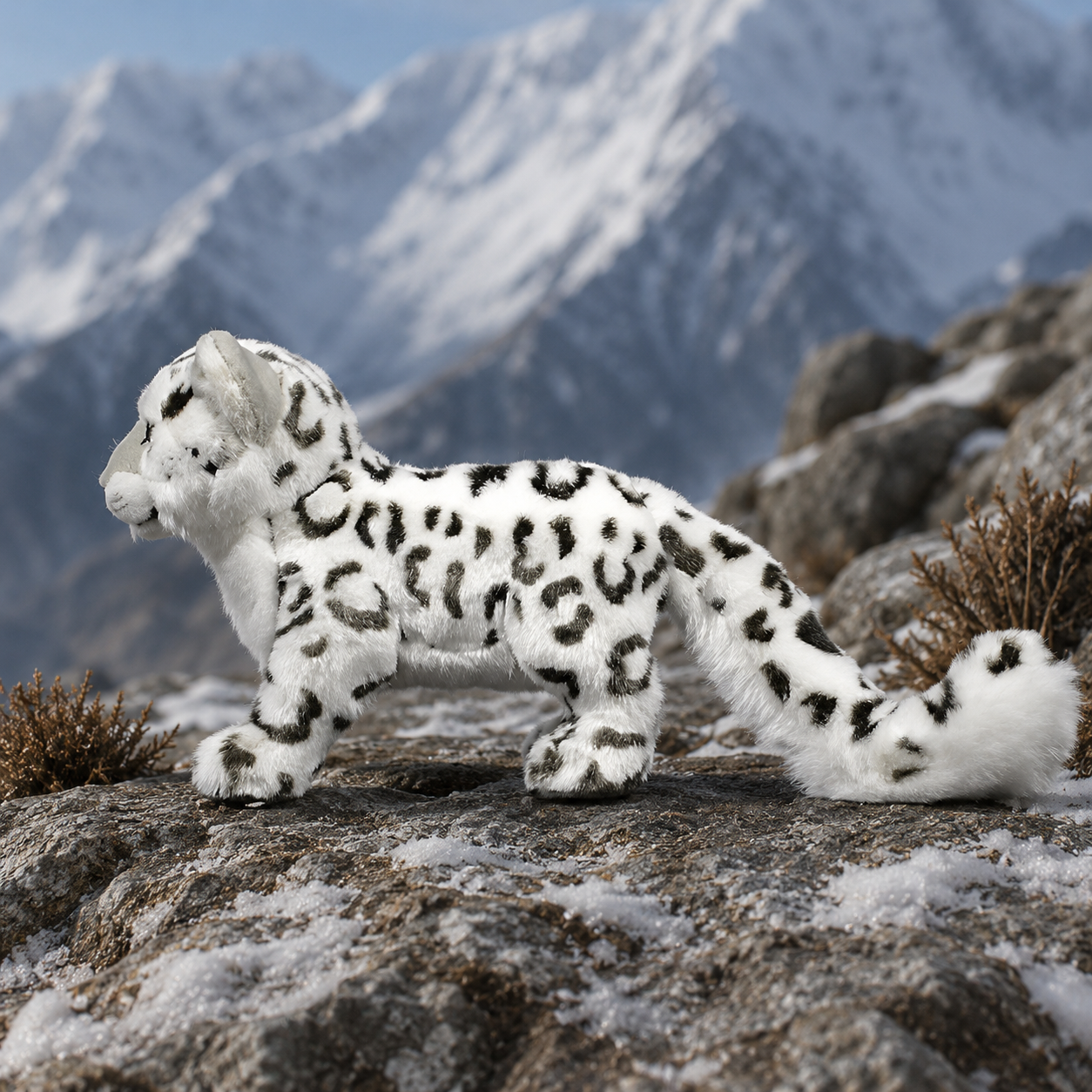 Realistic Baby Snow Leopard Plush