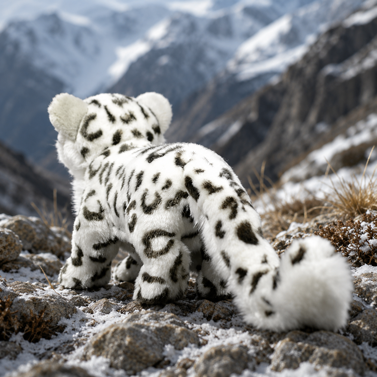 Realistic Baby Snow Leopard Plush