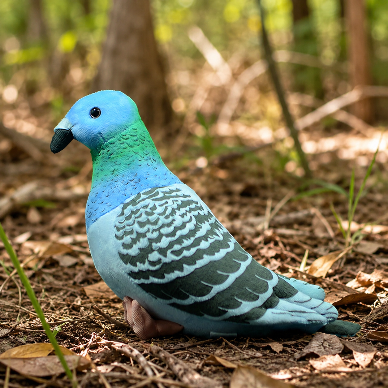 Realistic Blue Ground Dove Plush