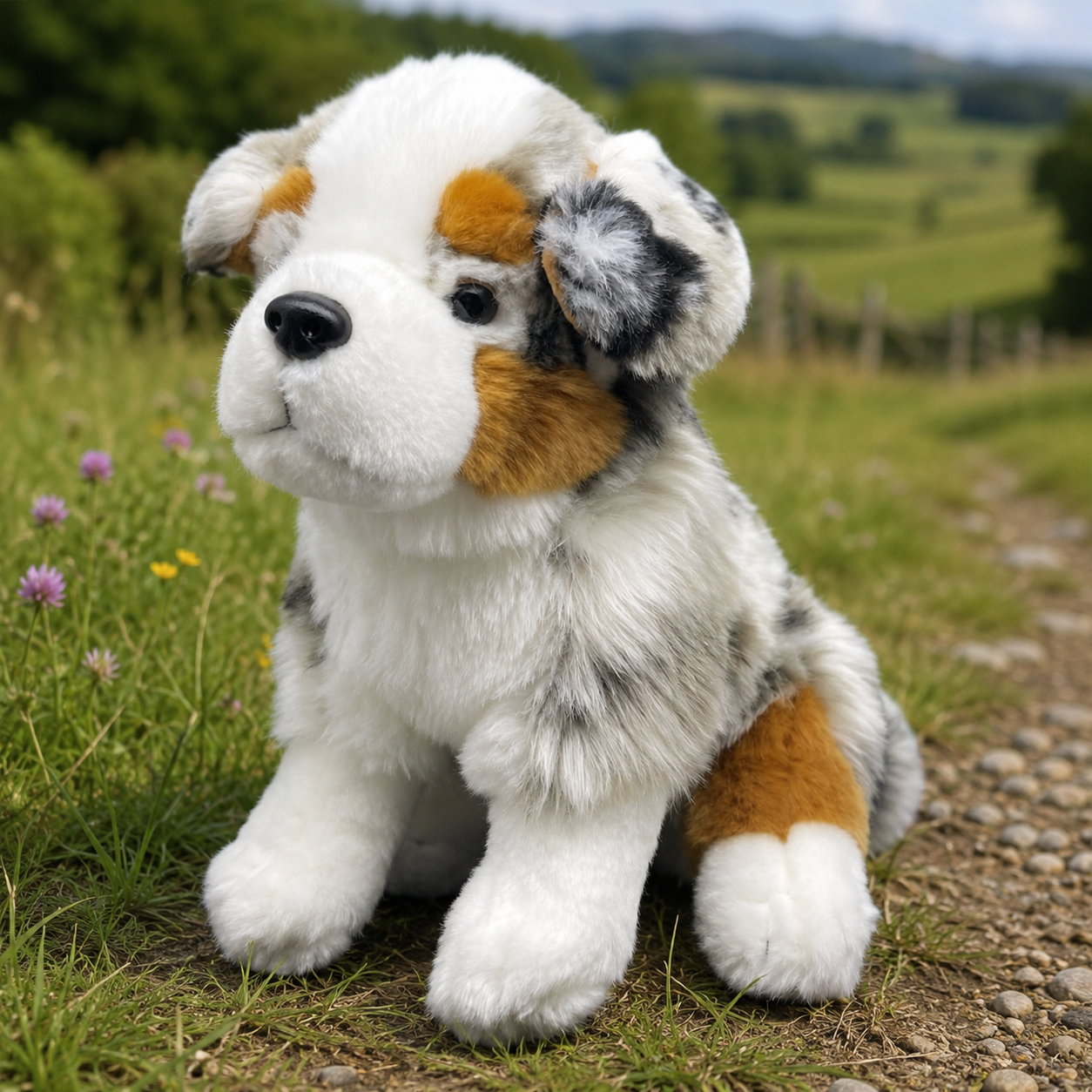 Realistic Australian Shepherd Puppy Plush
