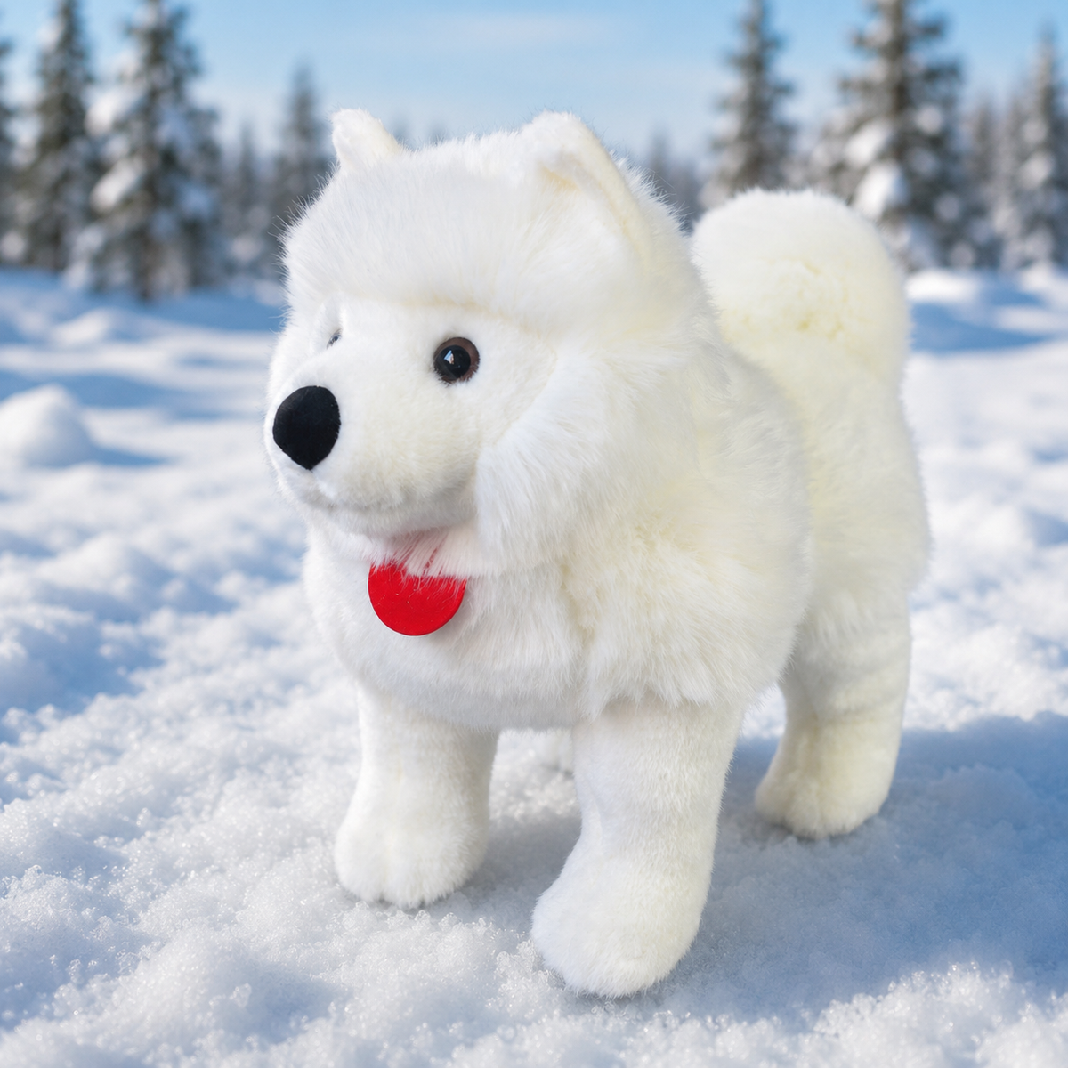 Realistic Cute Samoyed Dog Plush – Plush Passion