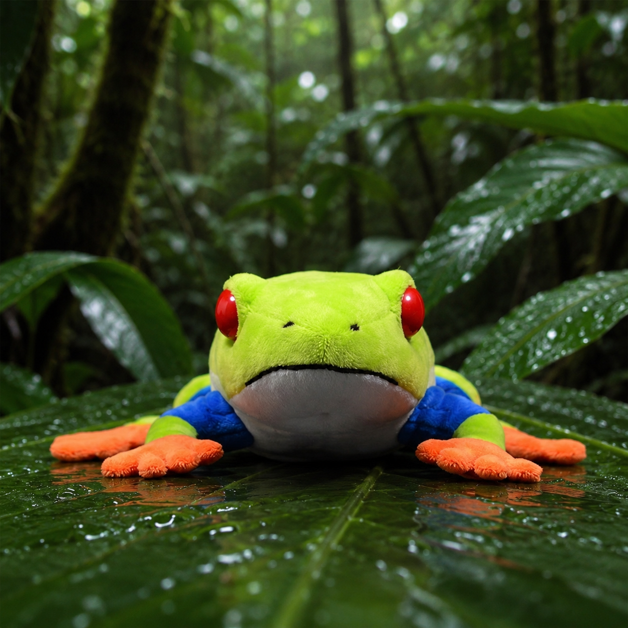 Realistic Red-Eyed Tree Frog Plush