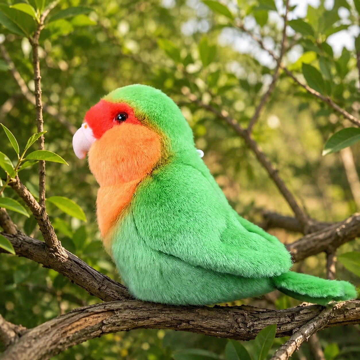 Realistic Peach Face Love Bird Plush