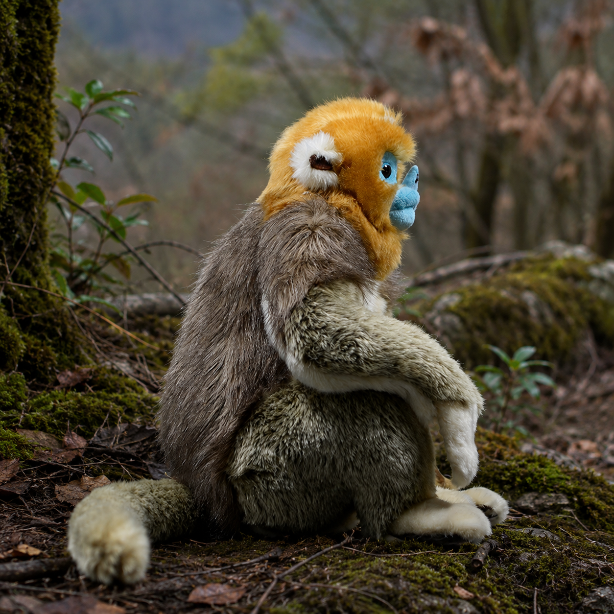 Realistic Golden Snub-Nosed Monkey Plush