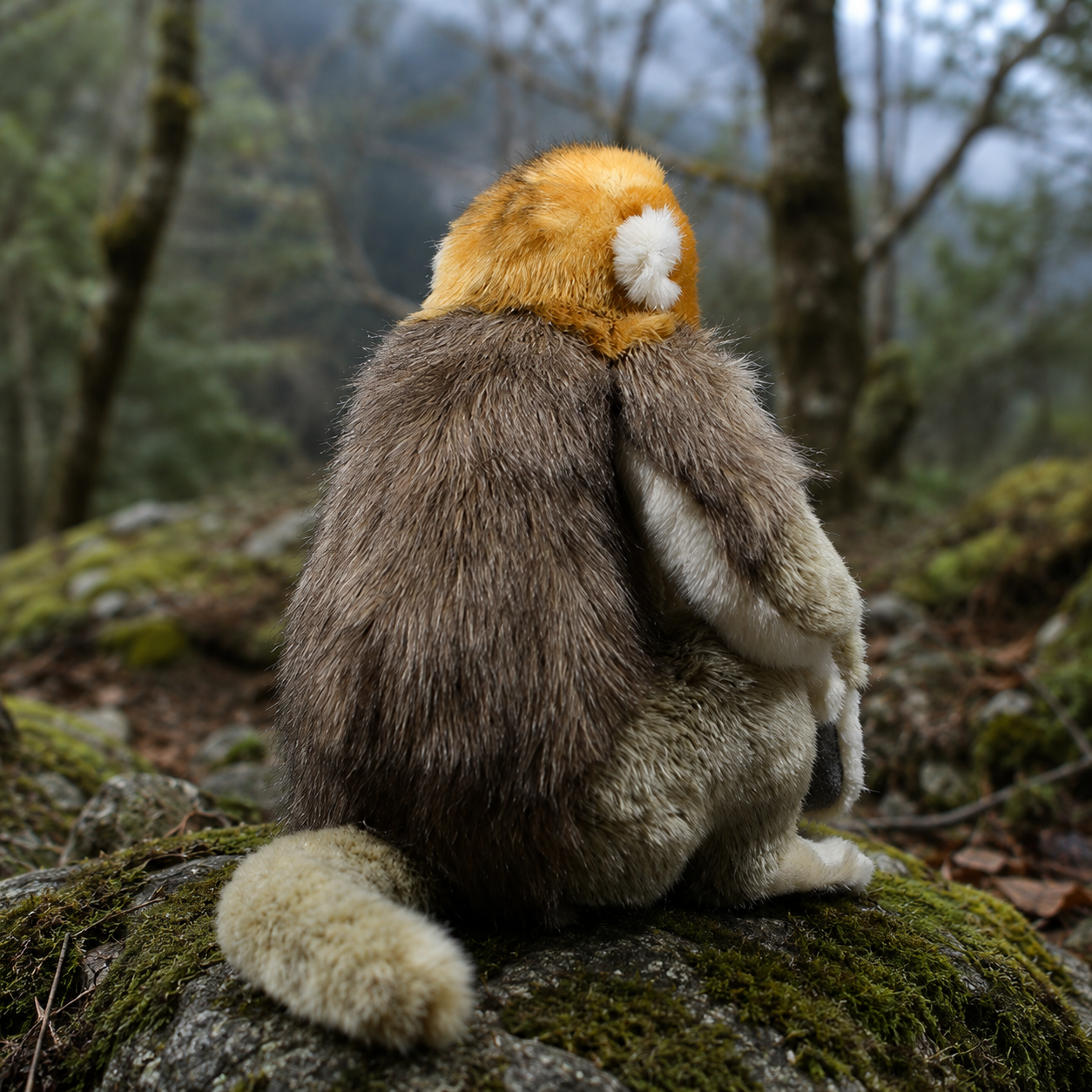 Realistic Golden Snub-Nosed Monkey Plush