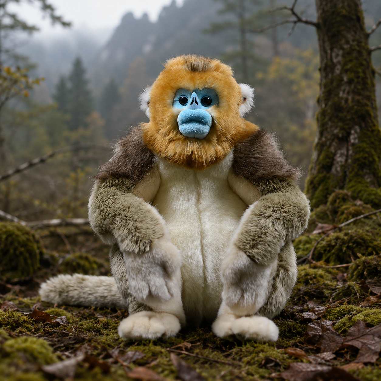 Realistic Golden Snub-Nosed Monkey Plush