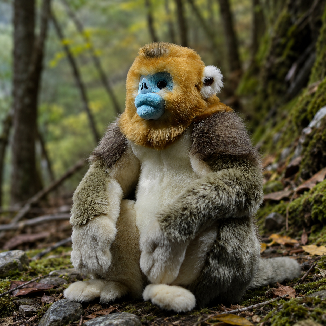 Realistic Golden Snub-Nosed Monkey Plush