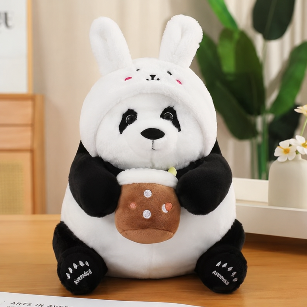 Bunny Head Panda Plush