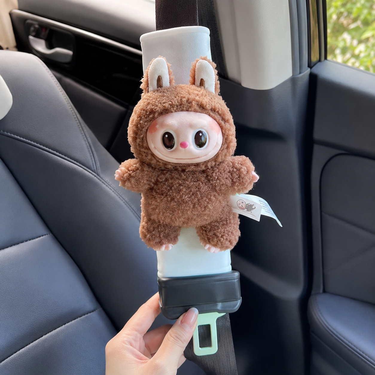 Fluffy Bunny Seatbelt Protector Plush