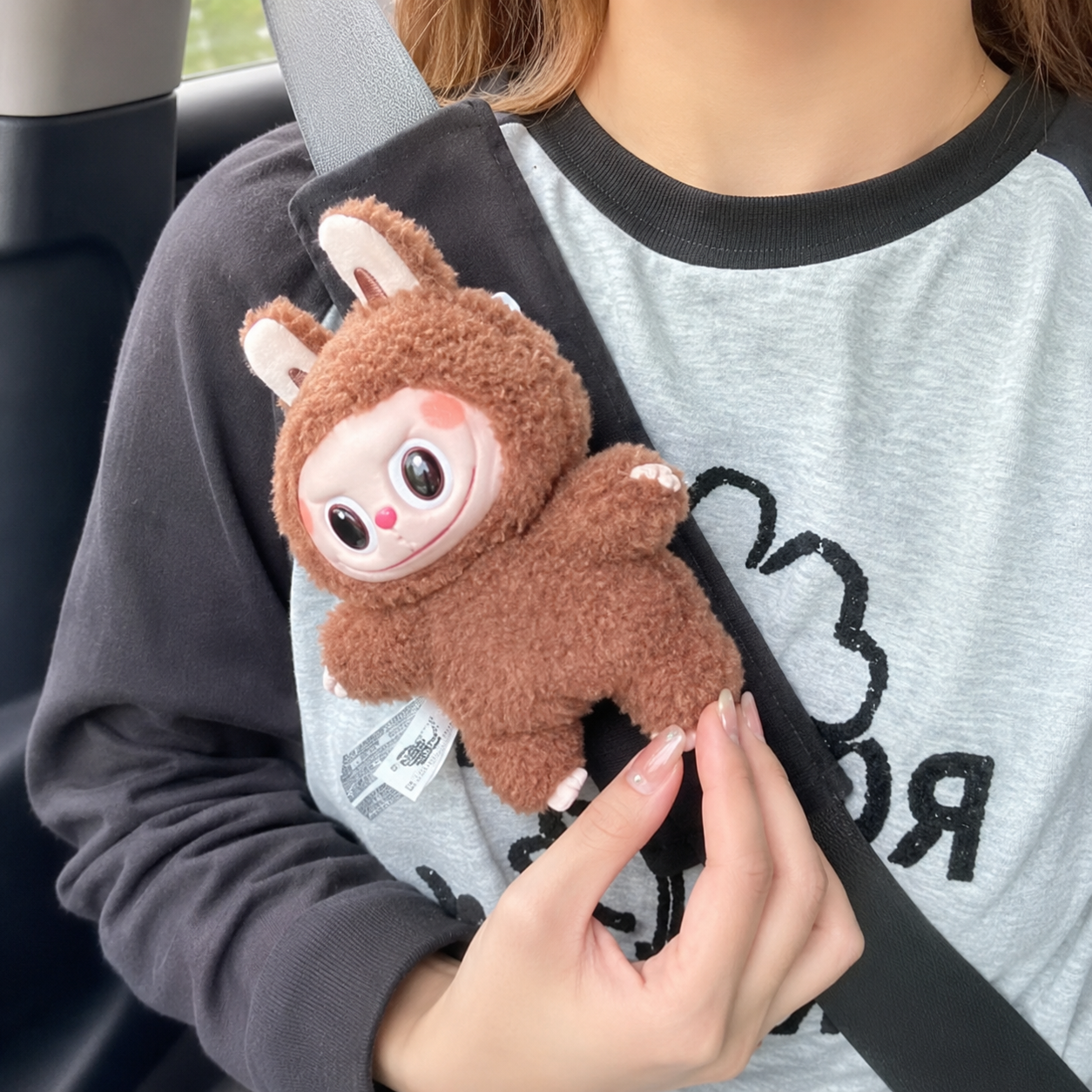 Fluffy Bunny Seatbelt Protector Plush