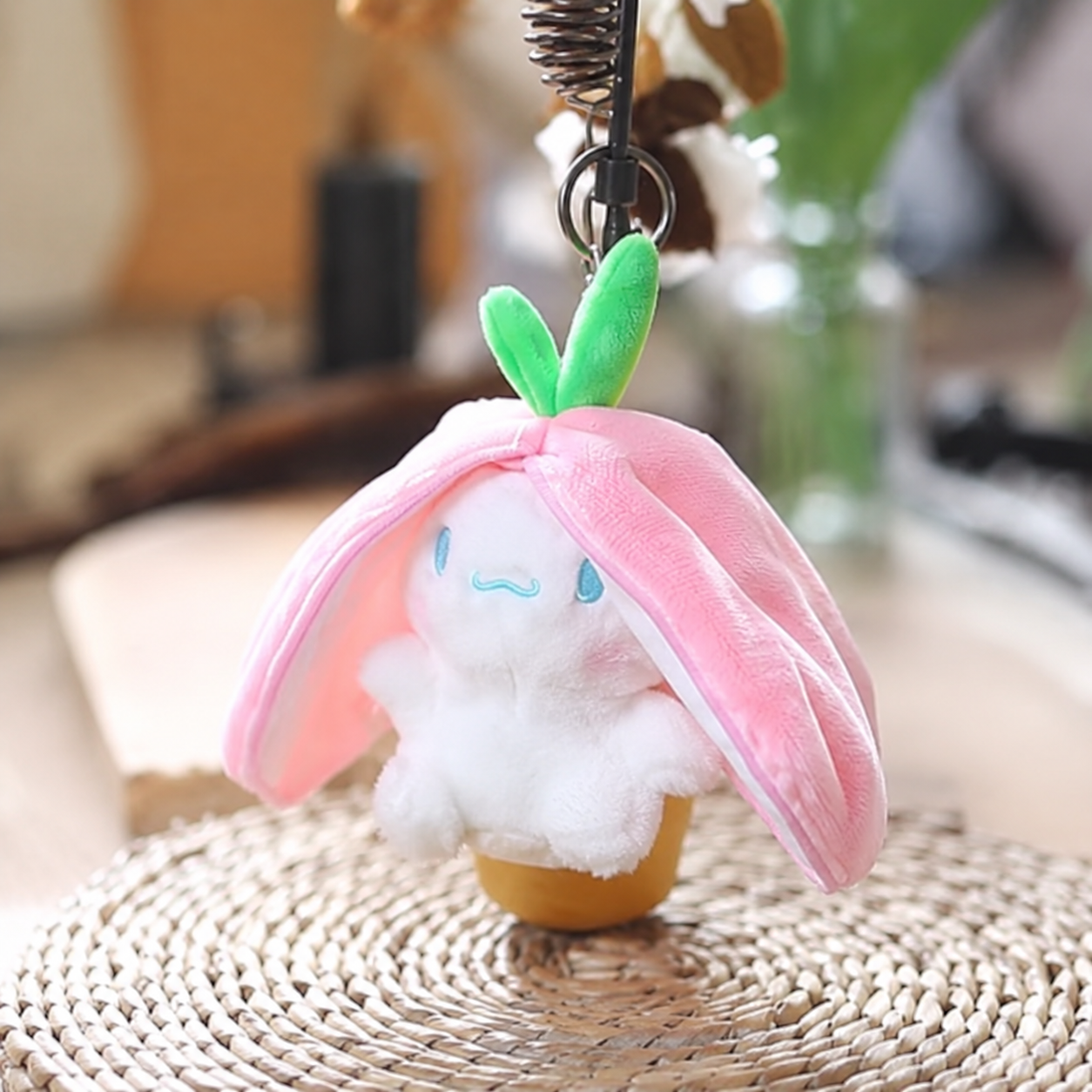Strawberry Bunny Keychain Plush