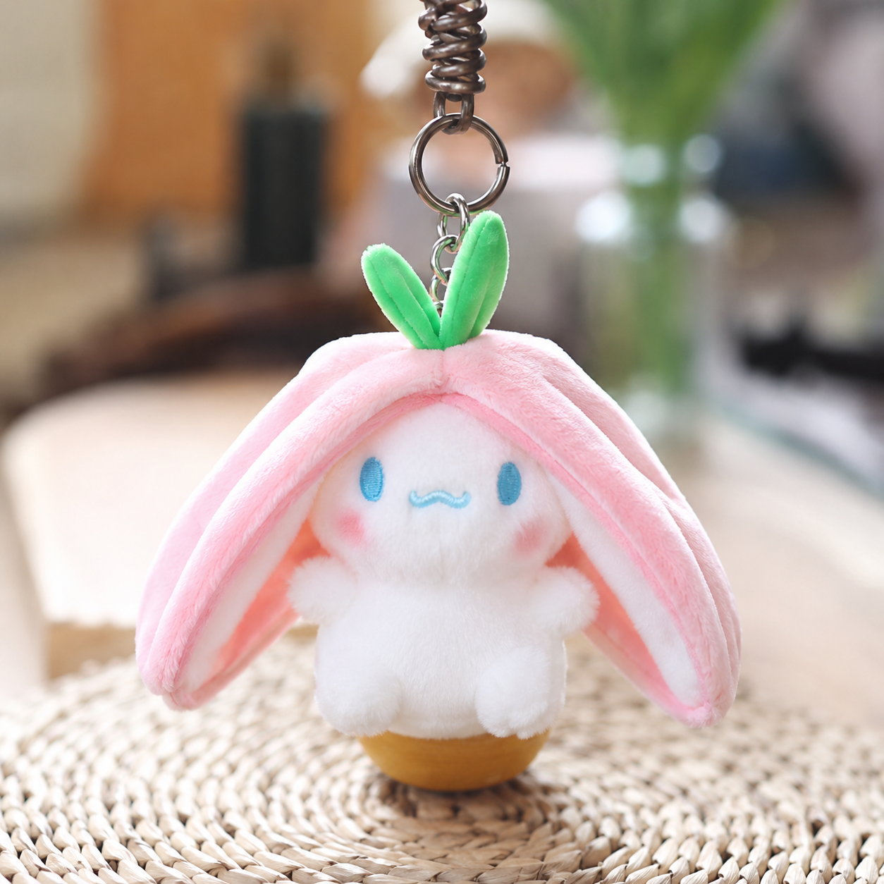 Strawberry Bunny Keychain Plush