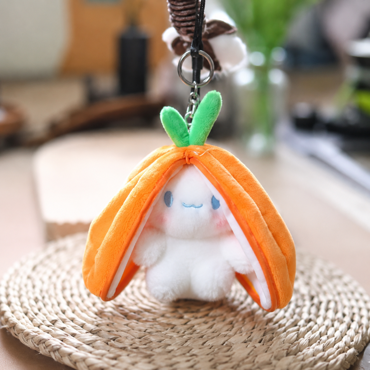Carrot Bunny Keychain Plush