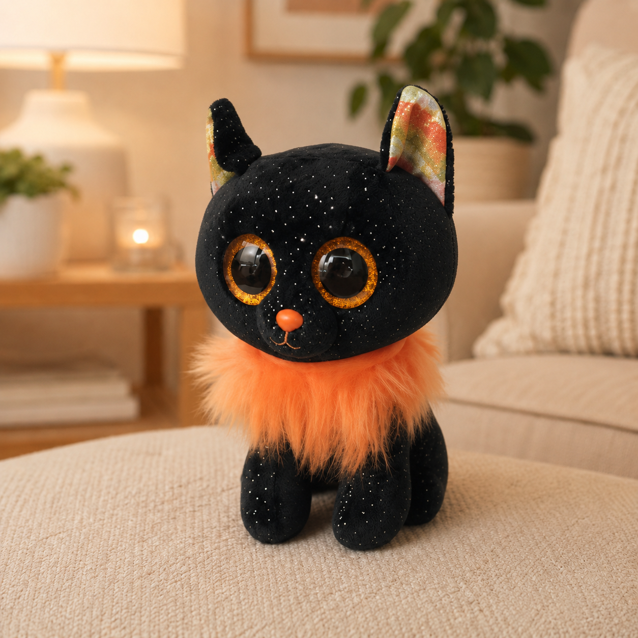 Kawaii Big Eyes Black Cat Plush