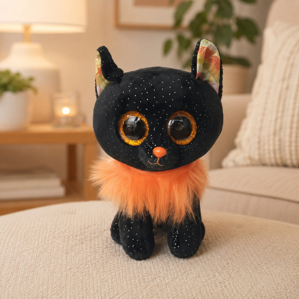 Kawaii Big Eyes Black Cat Plush