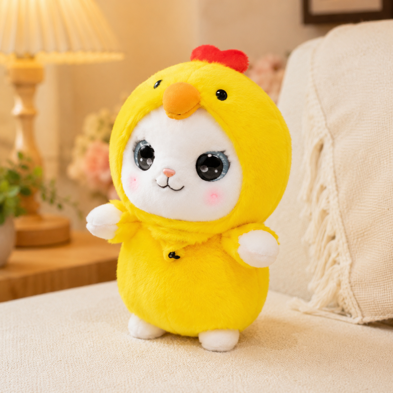Kawaii Fluffy Cat Chick Plush