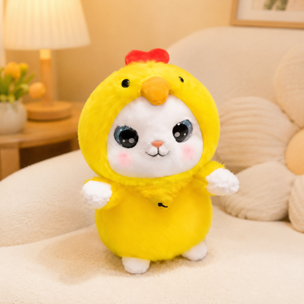 Kawaii Fluffy Cat Chick Plush