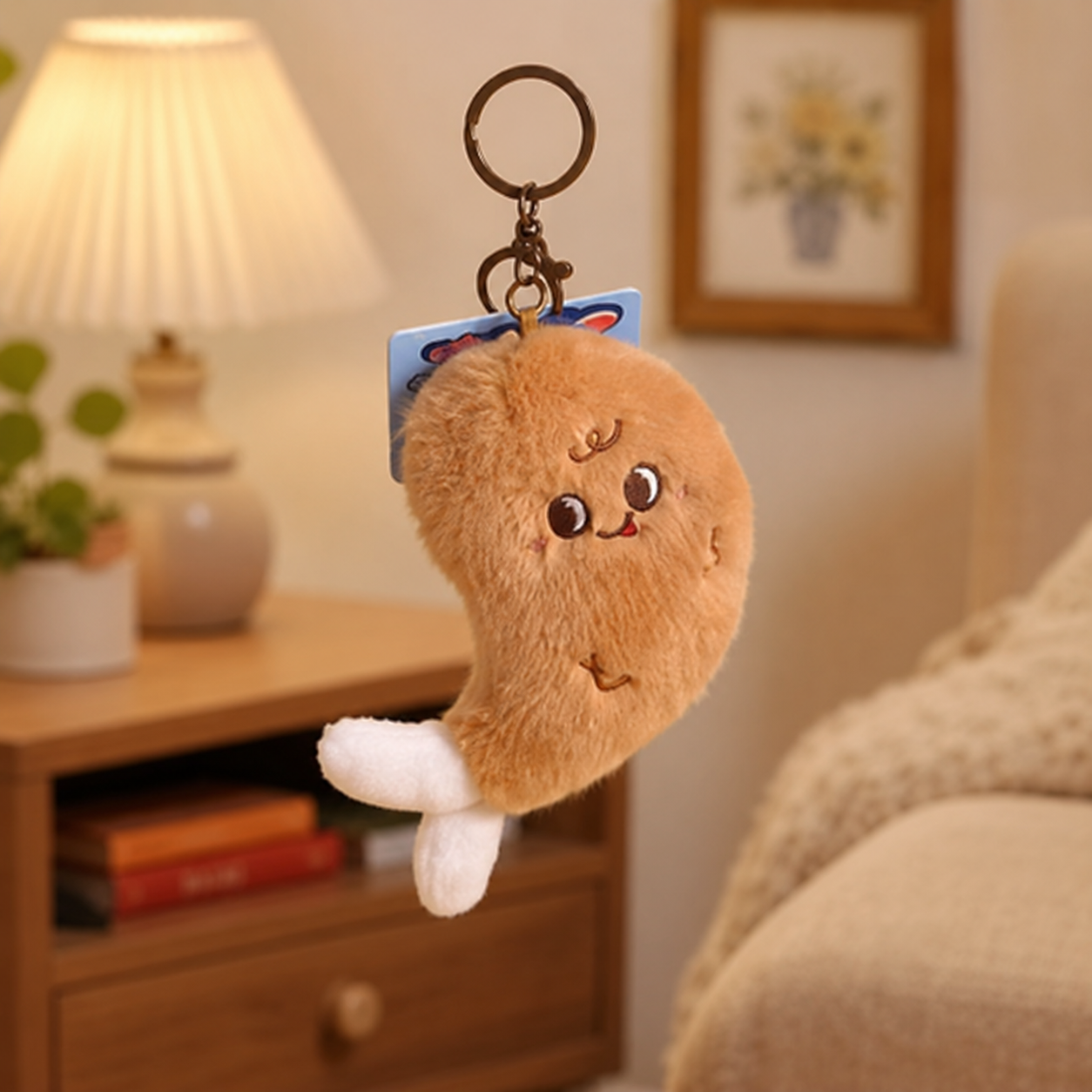 Fluffy Chicken Keychain Plush