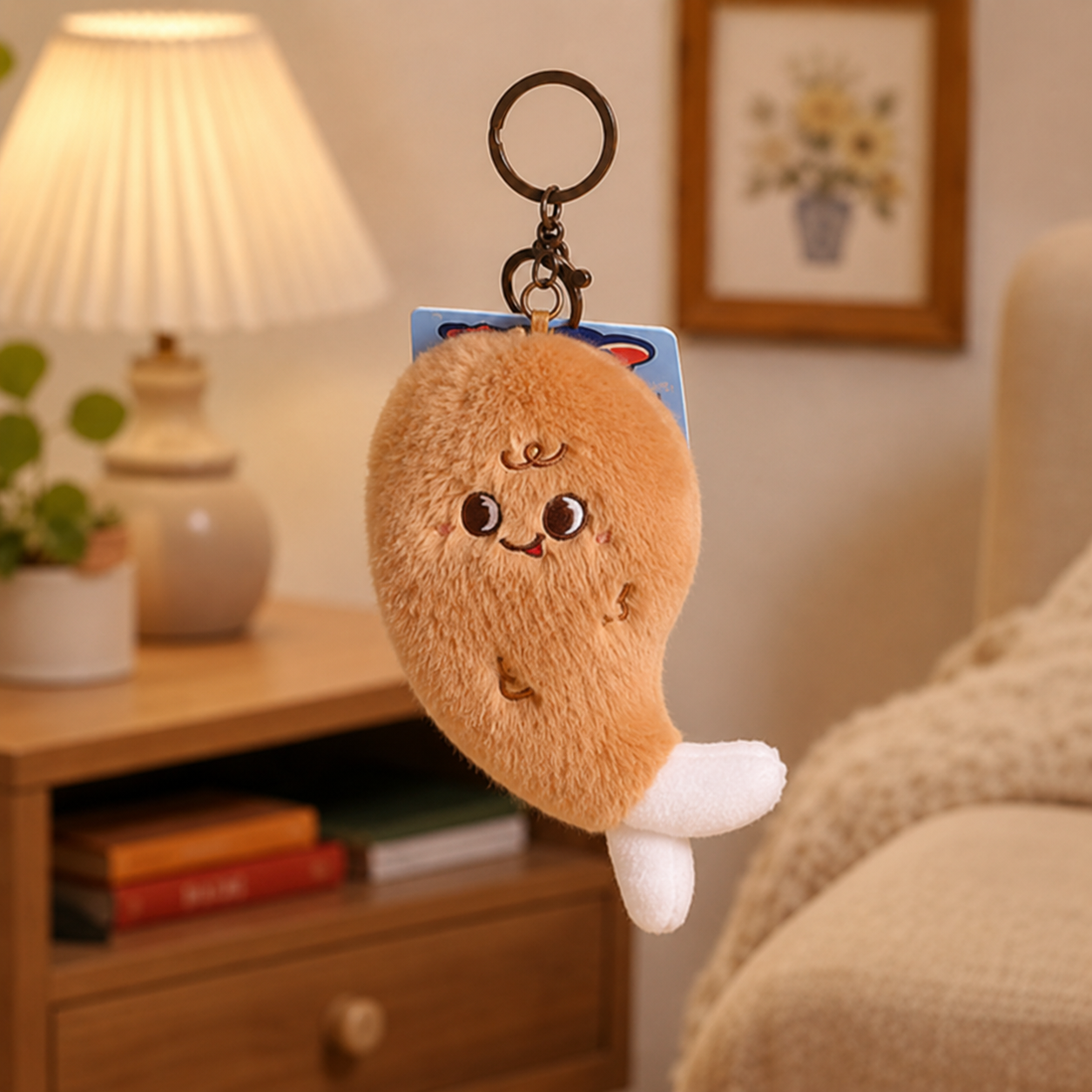 Fluffy Chicken Keychain Plush