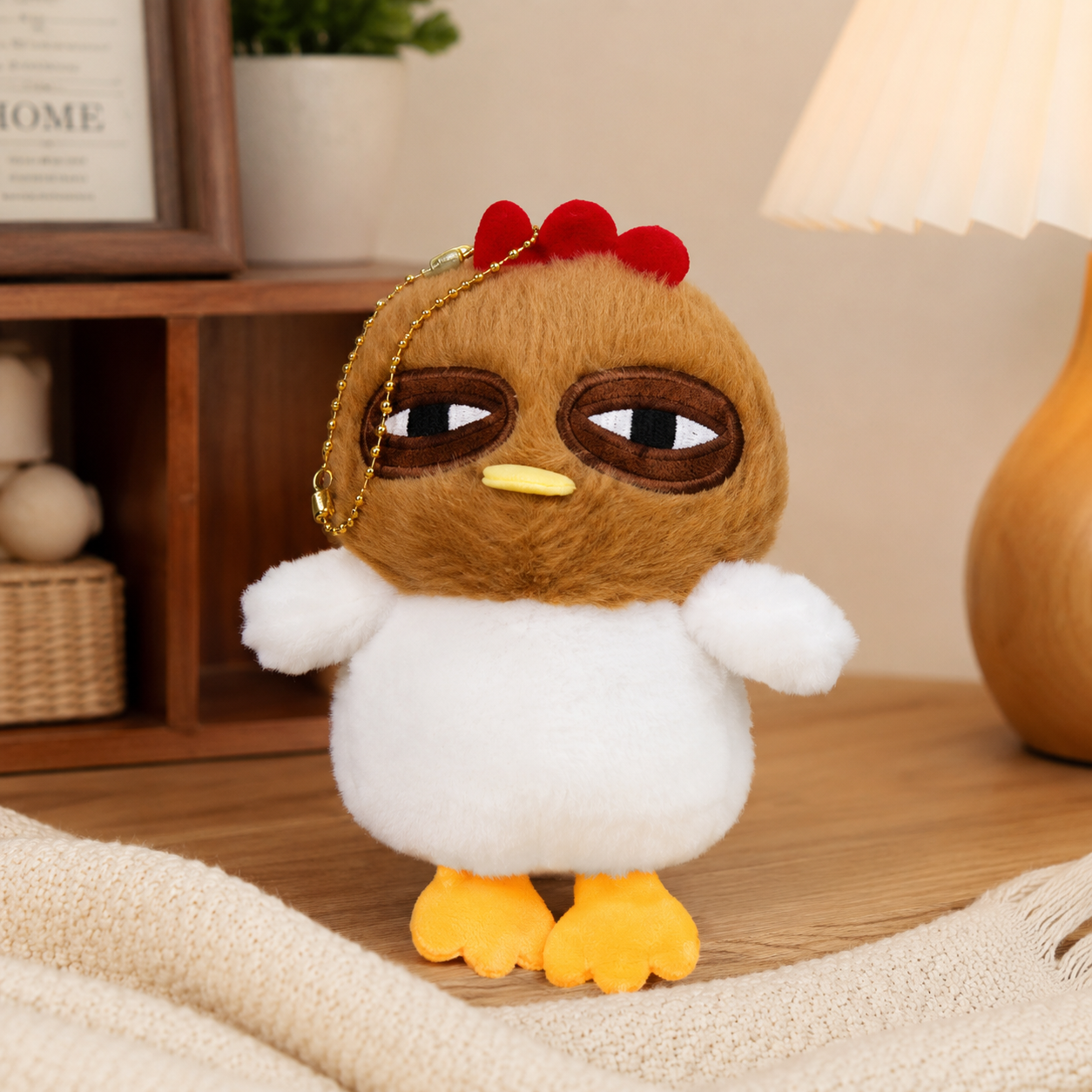 Coconut Head Chicken Keychain