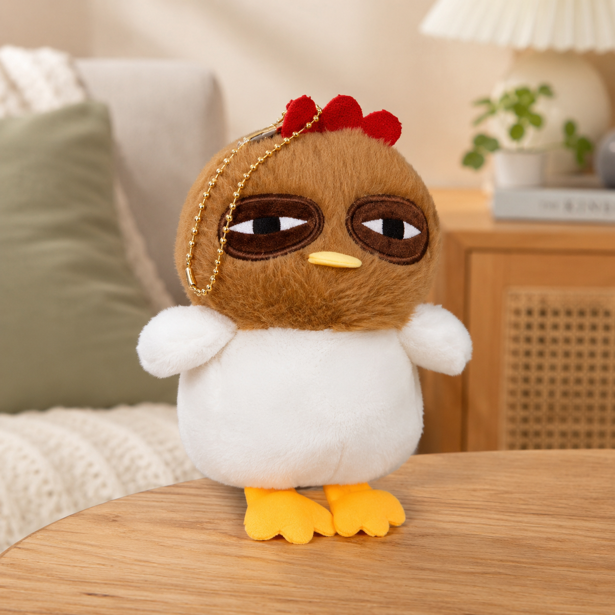 Coconut Head Chicken Keychain