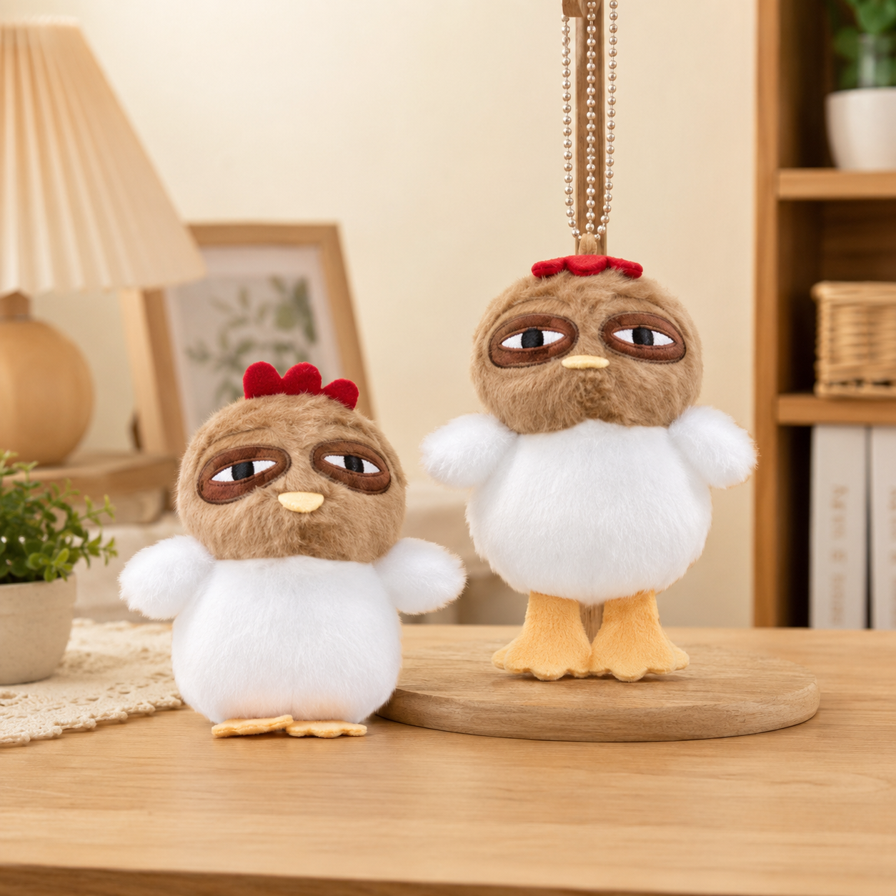 Coconut Head Chicken Keychain
