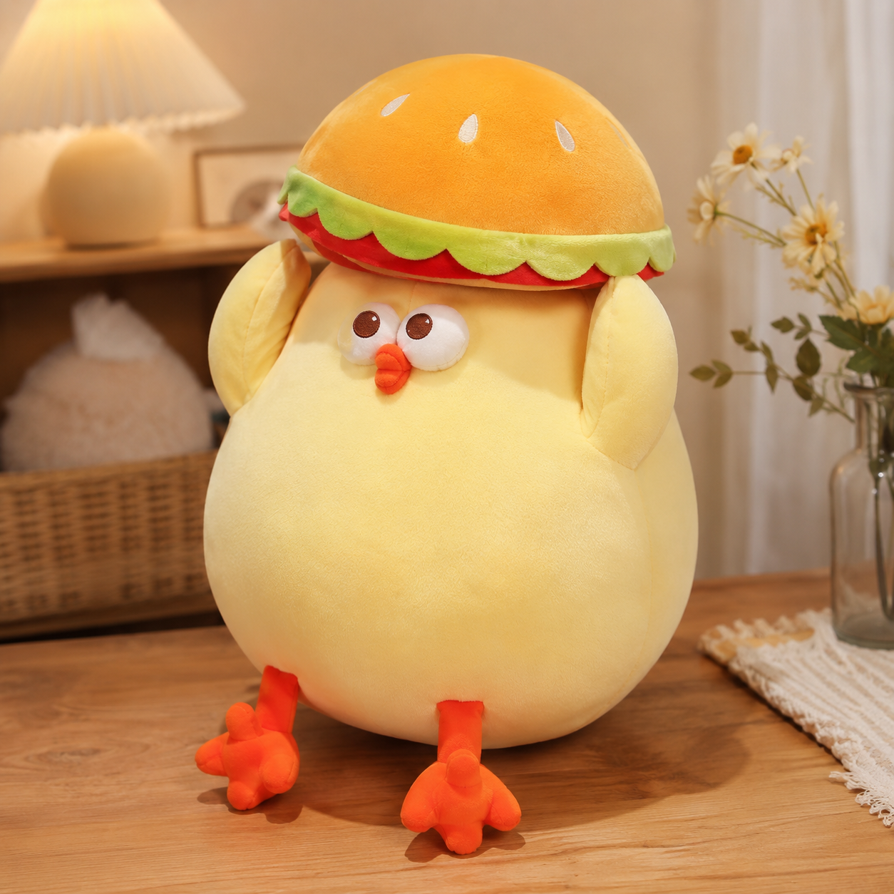Burger Hat Chicken Plush