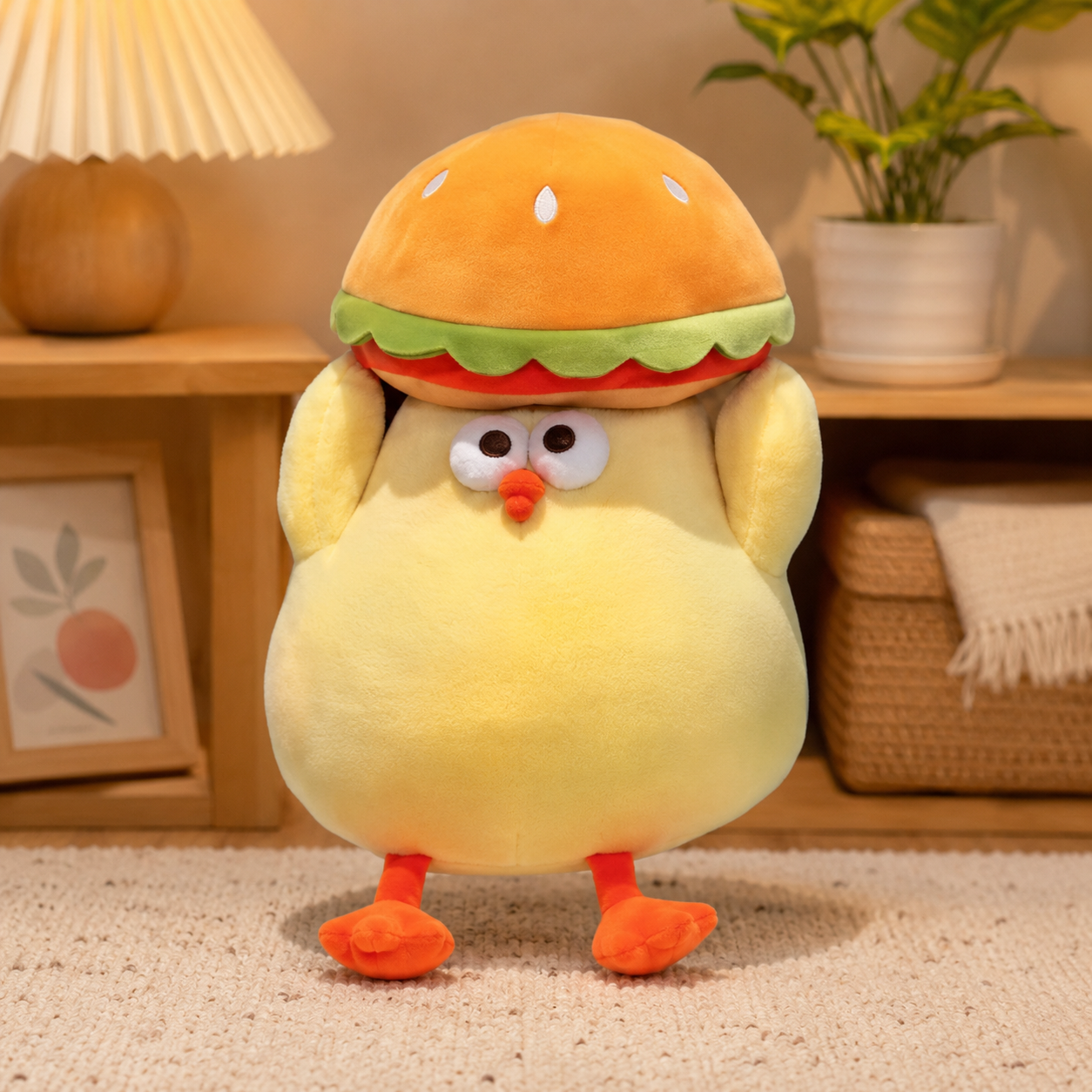 Burger Hat Chicken Plush