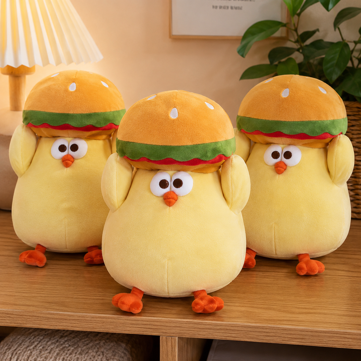 Burger Hat Chicken Plush