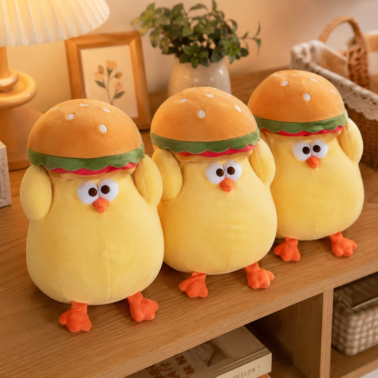 Burger Hat Chicken Plush