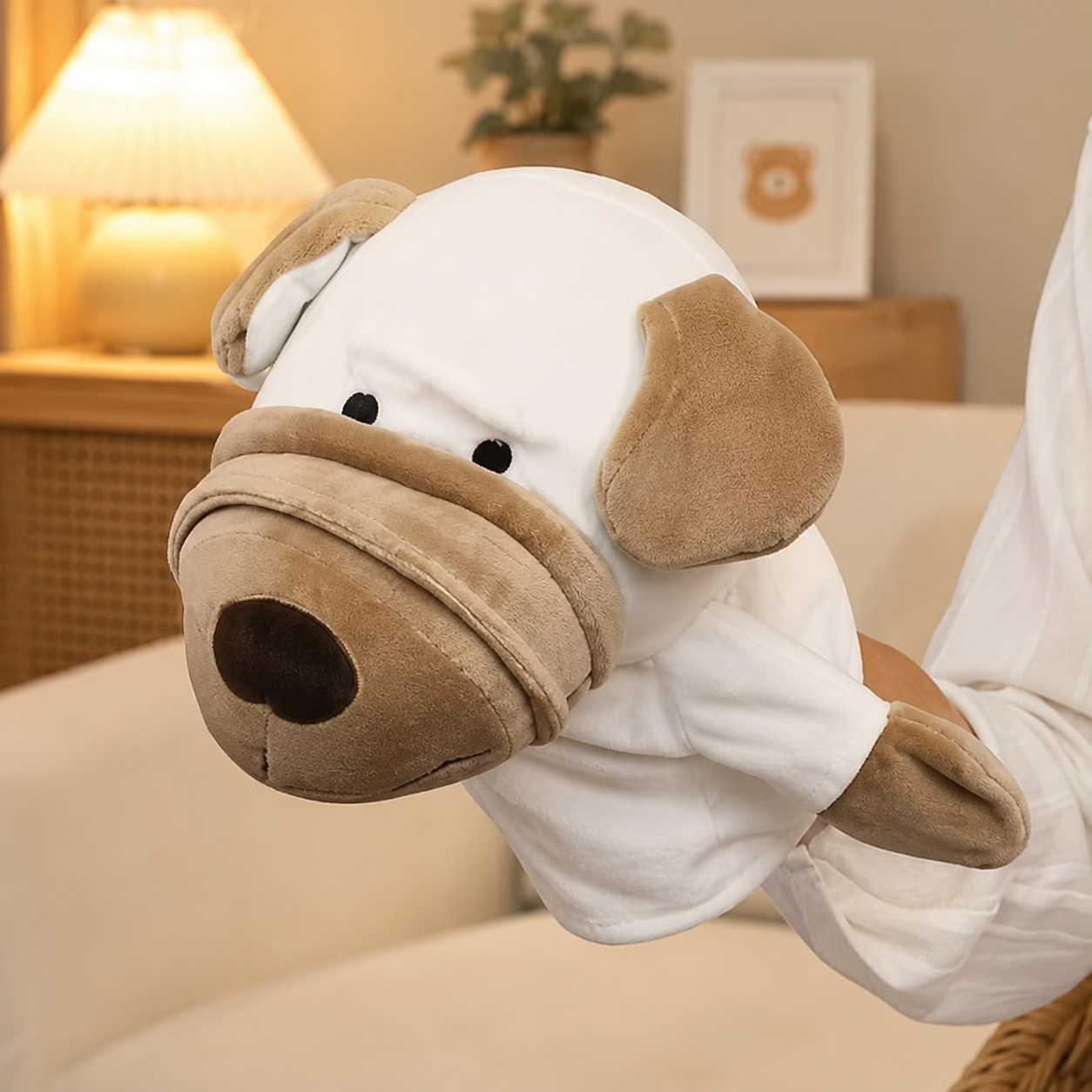 Kawaii White Dog Puppet