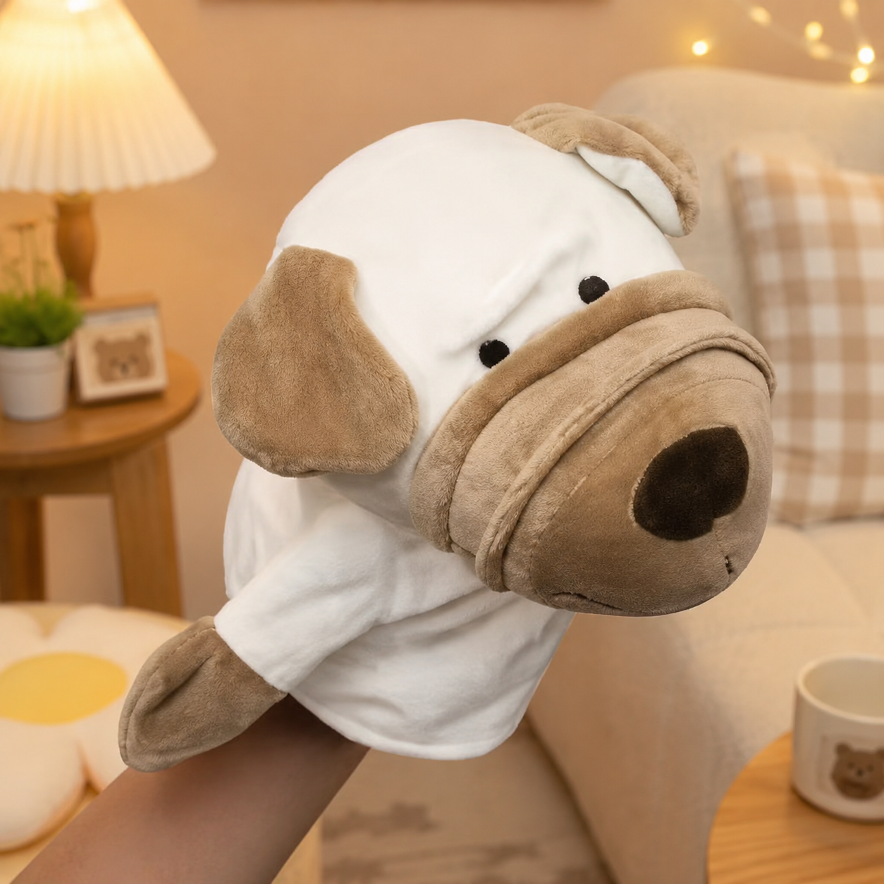 Kawaii White Dog Puppet